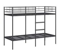 vidaXL Letto a Castello Senza Materasso Nero 75x190 cm in Acciaio