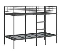vidaXL Letto a Castello senza Materasso Nero 90x200 cm in Acciaio