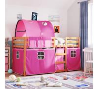 vidaXL Letto a Castello senza Materasso Rosa 80x200 cm Legno di Pino