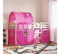 vidaXL Letto a Castello senza Materasso Rosa 90x200 cm Legno di Pino