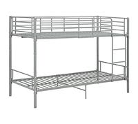 vidaXL Letto a Castello Telaio Struttura Cameretta Arredamento Camera Testiera Pediera Sponde Mobili Arredo Grigio in Metallo 90x200 cm