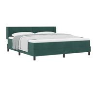 vidaXL Letto a Contenitore con Materasso Verde Scuro 180x200 cm in Velluto