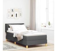 vidaXL Letto a Mola con Materasso Grigio Scuro 100 x 200 cm, tessuto. Testata regolabile e copertura removibile. Design moderno, schiuma ad alta densità. Perfetto per la camera da letto, offre una su