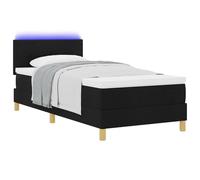 vidaXL Letto a Mola con Materasso & LED Nero 100x200 cm TessutoLetti moderni