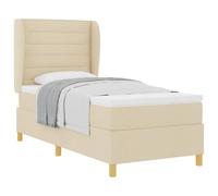 vidaXL Letto a Molla con Materasso in Panna, 100x200 cm, Tessuto