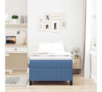 vidaXL Letto a molle Blu 90 x 200 cm Velluto