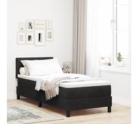 vidaXL Letto a molle con cuscino con testiera Nero 80 x 200 cm Velluto