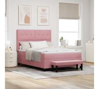 vidaXL Letto a molle con cuscino Rosa 200 x 140 cm Velluto