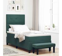 vidaXL Letto a molle con cuscino Verde scuro 200 x 80 cm Velluto