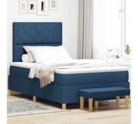 vidaXL Letto a molle con materasso Blu 120 x 190 cm Tessuto