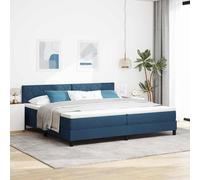 vidaXL Letto a molle con materasso Blu 200 x 200 cm Tessuto