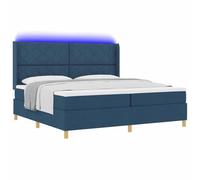vidaXL Letto a Molle con Materasso Blu 200 x 200 cm Tessuto, Camera da Letto, Setup per Il Sonno Moderno, Soluzione Letto Minimalista, Tessuto, Telaio del Materasso, Decorazione in Poliestere