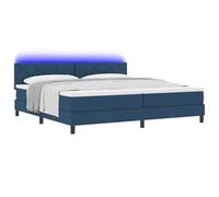vidaXL Letto a Molle con Materasso Blu 200 x 200 cm Tessuto, Letto LED Moderno, testiera Regolabile, Struttura Resistente, Legno ingegnerizzato, Mobile per Camera da Letto