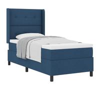 vidaXL Letto a molle con materasso Rettangolare Moderno Regolabile Blu 80 x 200 cm Tessuto