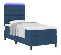 vidaXL Letto a Molle con Materasso Blu 80 x 200 cm Tessuto, Arredamento per Camera Moderna, Letto con testiera Regolabile, Sistema di Sonno Funzionale e Resistente.