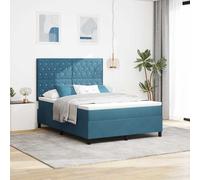 vidaXL Letto a molle con materasso Blu scuro 160 x 200 cm Velluto