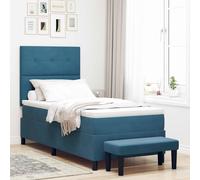 vidaXL Letto a molle con materasso Blu scuro 90 x 200 cm Velluto