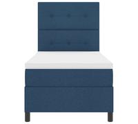 vidaXL Letto a Molle con Materasso Blu 80 x 200 cm Tessuto, Arredamento per Camera Moderna, Letto con testiera Regolabile, Sistema di Sonno Funzionale e Resistente.