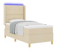 vidaXL Letto a molle con strisce LED Crema 80 x 200 cm Tessuto