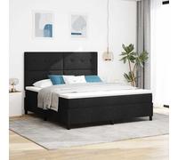 vidaXL Letto a molle con materasso con led Nero 180 x 200 cm Tessuto