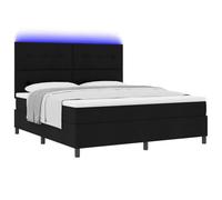 vidaXL Letto con Molle, Materasso e LED, Nero, 180 x 200 cm. È Fatto in Tessuto per Un Comfort Massimo e Un Look stiloso. Mobili Moderni e contemporanei per la Tua Camera da Letto, con Un Design Ele