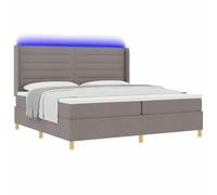 vidaXL Letto a molle con materasso con led Talpa 200 x 200 cm Tessuto, Camera da letto, Setup per il sonno moderno, Soluzione letto minimalista, Tessuto, Telaio del materasso, Decorazione in polieste