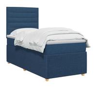 vidaXL Letto a molle con materasso con testiera, blu, 80 x 200 cm, in tessuto, camera da letto moderna, letto imbottito, testiera regolabile in altezza, mobili pratici, comoda struttura a doghe