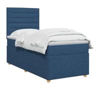 vidaXL Letto a molle con materasso con testiera, blu, 90 x 200 cm, in tessuto, arredo moderno per camera da letto, letto a molle, telaio regolabile, materasso comodo, soluzione per dormire elegante