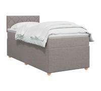 vidaXL Letto a molle con materasso con testiera tortora, 90 x 190 cm, in tessuto, per camera da letto, letto moderno con testiera regolabile, materasso a media rigidità, mobili comodi per un sonno