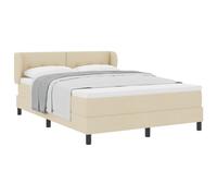 vidaXL Letto a molle con materasso Crema 160 x 200 cm Tessuto, Letto Regolabile, Design Moderno, Ergonomico, Essenziale per il Sonno, Rete a Molle, Soluzione Comoda, Biancheria di Lusso