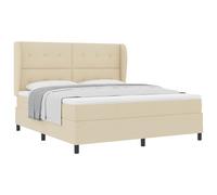 vidaXL Letto Box Spring con Materasso - Crema 180x200 cm Tessuto