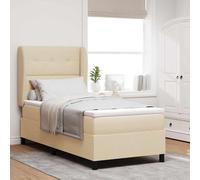 vidaXL Letto a molle con materasso Crema 80 x 200 cm Tessuto