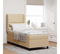 vidaXL Letto a molle con materasso Crema 80 x 200 cm Tessuto