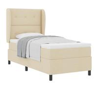 vidaXL Letto a molle con materasso Tessuto Crema 80 x 200 cm