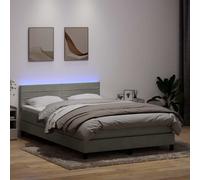 vidaXL Letto a Molle con Materasso e LED Grigio Chiaro 160x220cm Velluto