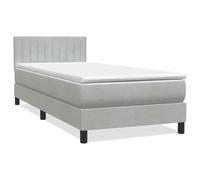 vidaXL Giroletto a Molle con Materasso Grigio Chiaro 90x210 cm Velluto, Letto, giroletto, Letto Singolo, mobili per Camera da Letto, Rete