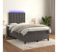 VIDAXL - Letto A Molle Con Materasso E Led Grigio Scuro 120x200 Cm - SPEDIZIONE GRATUITA