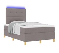 vidaXL Letto a molle con materasso e LED Tortora 120x200 cm Tessuto