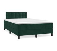 vidaXL Letto a Molle con Materasso e LED Verde Scuro 120x190cm Velluto, Letto, Rete Letto, Letto Matrimoniale, giroletto, Base Letto, Letto in Velluto
