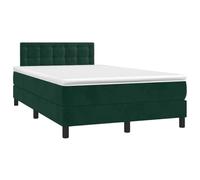 vidaXL Letto a Molle con Materasso e LED Verde Scuro 120x190cm Velluto