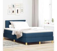 vidaXL Letto a Molle con Materasso e Luce LED Blu 120x200 cm in Tessuto