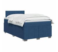 vidaXL Letto a molle, con materasso e testiera, blu, 120 x 190 cm, tessuto | Regola il supporto alla tua altezza desiderata, illumina la tua stanza con un'illuminazione flessibile, offre un equilibrio