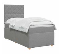 vidaXL Letto a molle con materasso grigio chiaro, 100 x 200 cm, in tessuto, arredo moderno per camera da letto, letto a molle, telaio regolabile, comodo materasso, soluzione per il sonno elegante