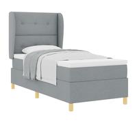 vidaXL Letto a Molle con Materasso Grigio Chiaro 100x200 cm TessutoLetti moderni