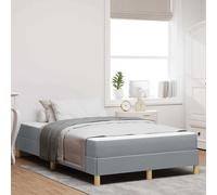 vidaXL Letto a molle con materasso Grigio chiaro 120 x 190 cm Tessuto