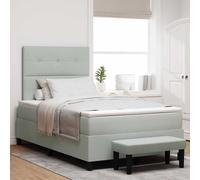 vidaXL Letto a molle con materasso Grigio chiaro 120 x 190 cm Velluto