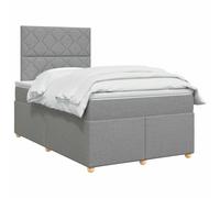 vidaXL Letto a molle con materasso grigio chiaro, 120 x 200 cm, in tessuto, arredo moderno per camera da letto, letto a molle, telaio regolabile, materasso comodo, soluzione elegante per dormire