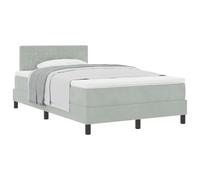 vidaXL Letto a Molle con Materasso Grigio Chiaro 120 x 200 cm Velluto, Arredamento Camera Moderna, Letto in Velluto, Materasso duraturo, Elegante e Personalizzabile per Un Sonno riposante