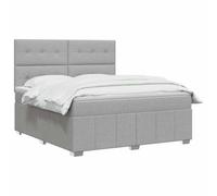vidaXL Letto a molle con materasso grigio chiaro, 140 x 190 cm, in tessuto, letto con rete a doghe, moderno e regolabile, schiuma confortevole, ottima soluzione per il sonno, montaggio del materasso