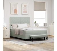 vidaXL Letto a molle con materasso Grigio chiaro 140 x 190 cm Velluto